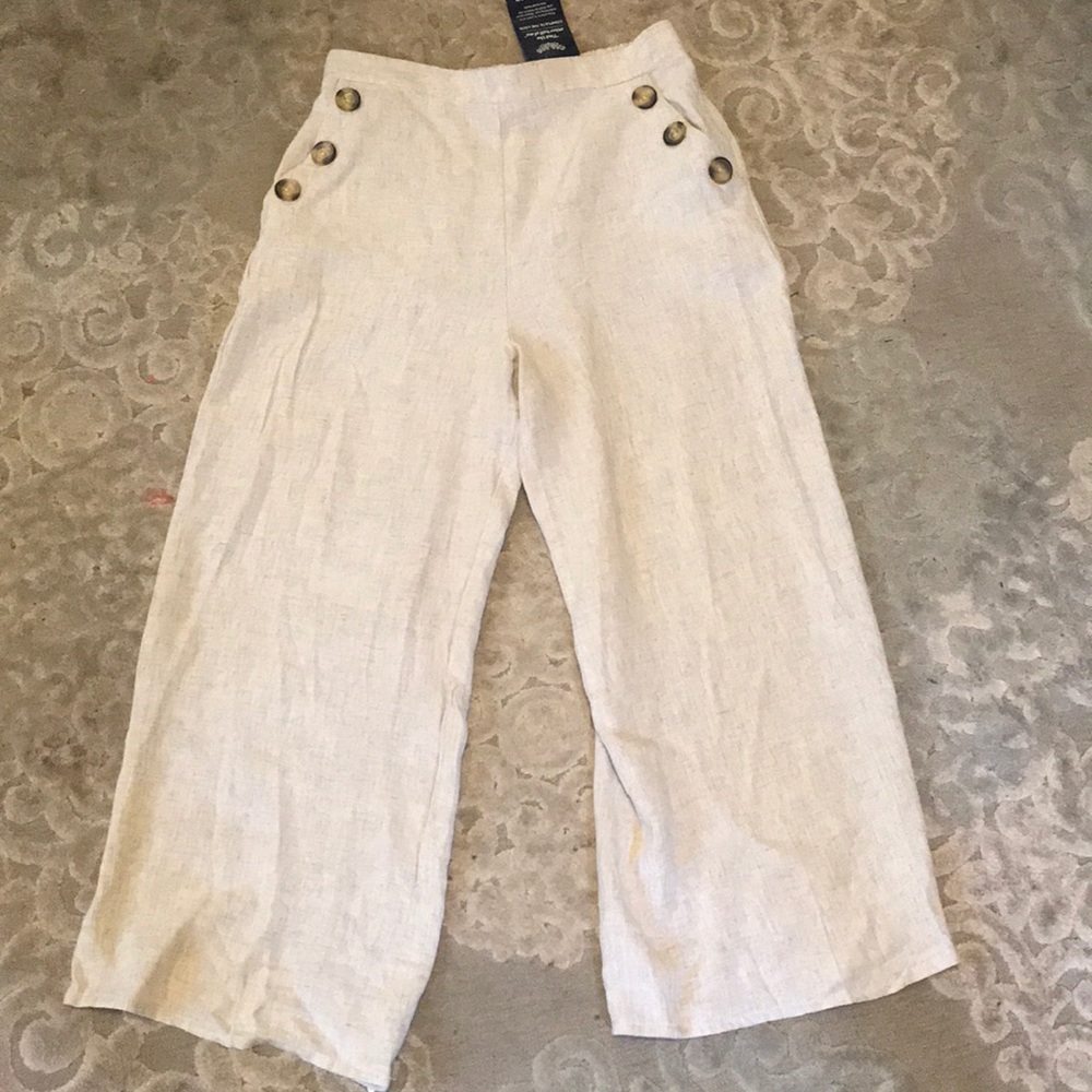 BNWT High waisted Linen Culottes